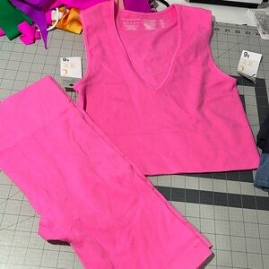 Hot pink seamless workout lounge set